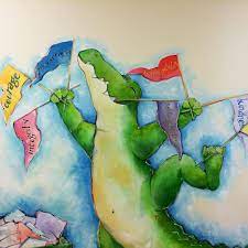  Alston Ridge Elementary School alligator with flags